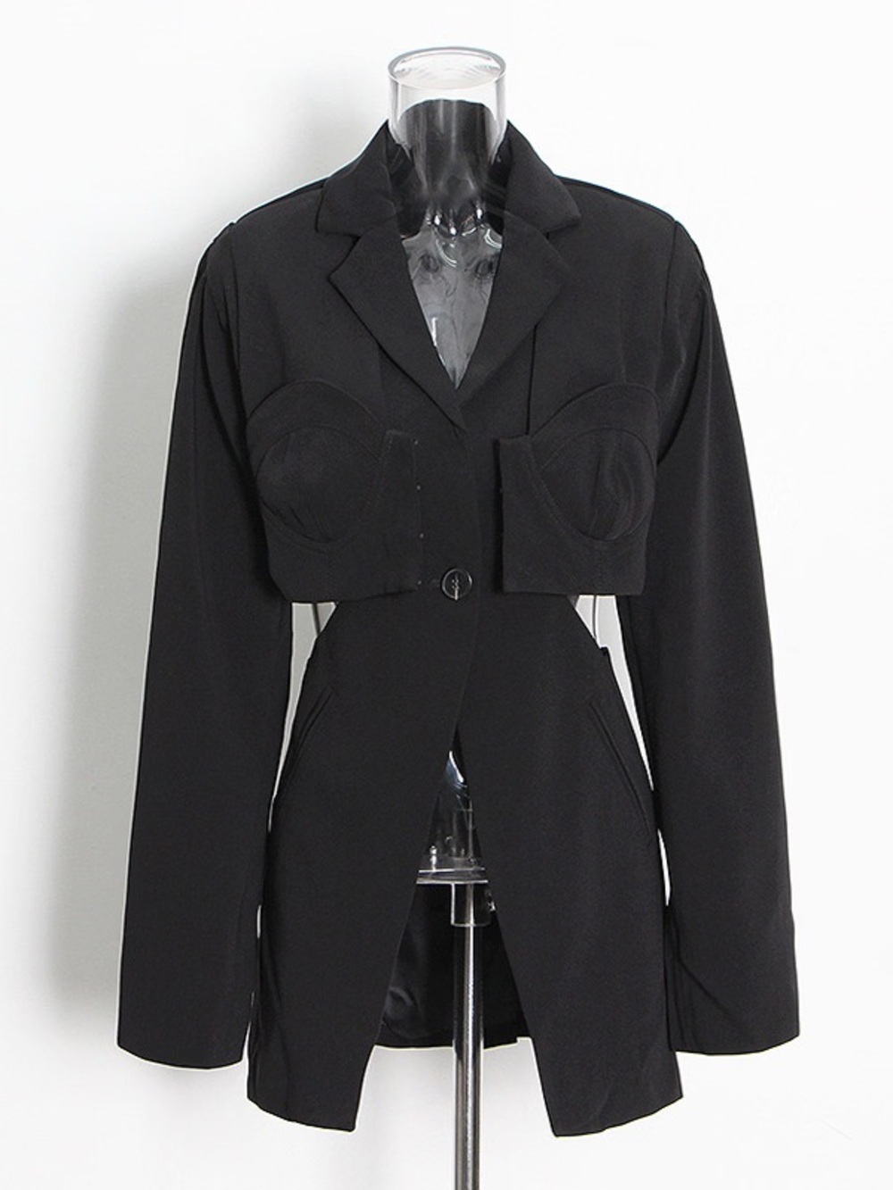 Women’s Black Cutout Tailored Blazer Jacket